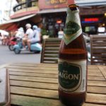 デタムのカフェでビール