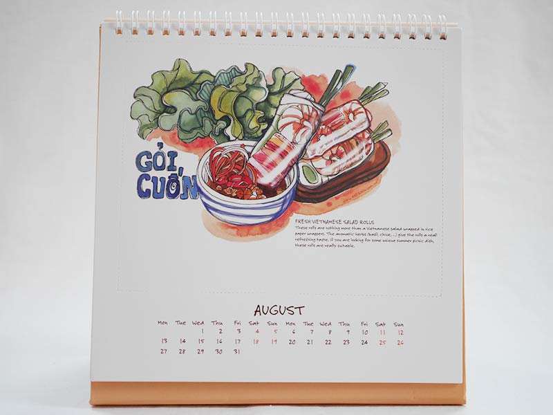 ベトナム料理カレンダー（生春巻き）