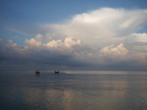 フーコック島の朝の海